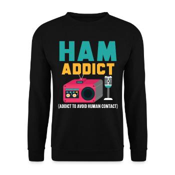 Amateur Opérateur radio Transmission Radio amateur - Sweat-shirt Unisexe - noir - Devant - Alina (178cm) & Michal (187cm)