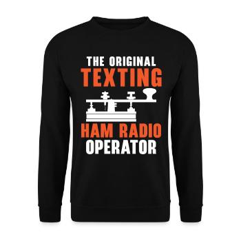 The original writing radio amateur Ham Radio Op - Unisex Sweatshirt - black - Front - Alina (178cm) & Michal (187cm)