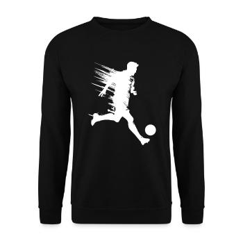 Fußball Fußballer Silhouette - Unisex Pullover - Schwarz - Vorne - Alina (178cm) & Michal (187cm)