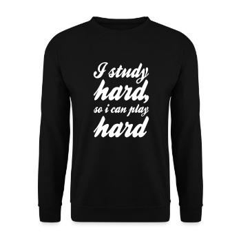 Studieren Spruch - Unisex Pullover - Schwarz - Vorne - Alina (178cm) & Michal (187cm)