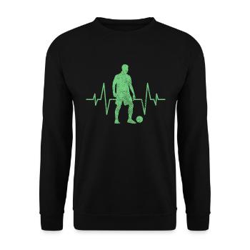 Fußball Herzschlag - Unisex Pullover - Schwarz - Vorne - Alina (178cm) & Michal (187cm)