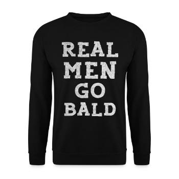 Being Bald Bald Guy With A Beard Bald Dad - Unisex Sweatshirt - black - Front - Alina (178cm) & Michal (187cm)