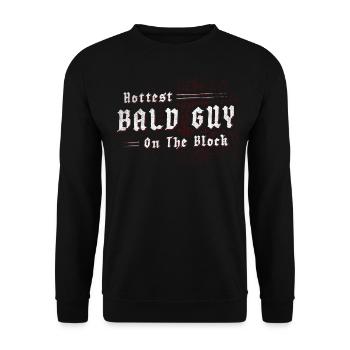 Being Bald Bald Guy With A Beard Bald Dad - Unisex Sweatshirt - black - Front - Alina (178cm) & Michal (187cm)