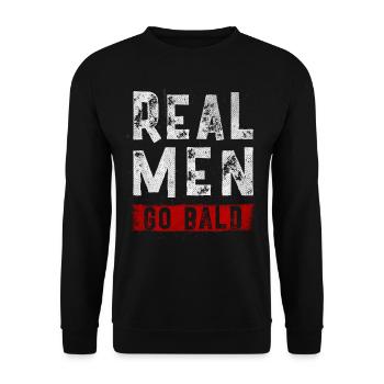 Being Bald Bald Guy With A Beard Bald Dad - Unisex Sweatshirt - black - Front - Alina (178cm) & Michal (187cm)