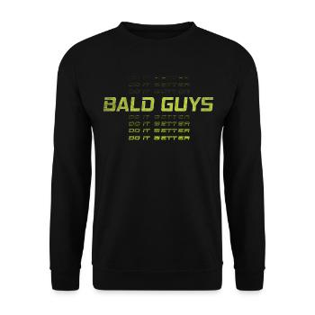 Being Bald Bald Guy With A Beard Bald Dad - Unisex Sweatshirt - black - Front - Alina (178cm) & Michal (187cm)