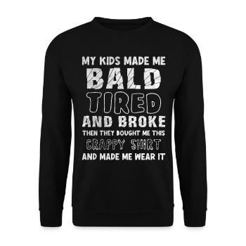 Being Bald Bald Guy With A Beard Bald Dad - Unisex Sweatshirt - black - Front - Alina (178cm) & Michal (187cm)