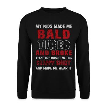 Being Bald Bald Guy With A Beard Bald Dad - Unisex Sweatshirt - black - Front - Alina (178cm) & Michal (187cm)