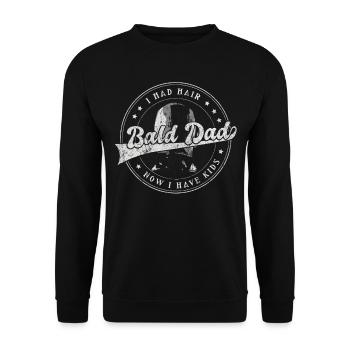 Being Bald Bald Guy With A Beard Bald Dad - Unisex Sweatshirt - black - Front - Alina (178cm) & Michal (187cm)