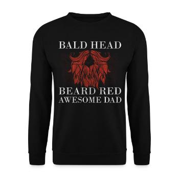 Being Bald Bald Guy With A Beard Bald Dad - Unisex Sweatshirt - black - Front - Alina (178cm) & Michal (187cm)
