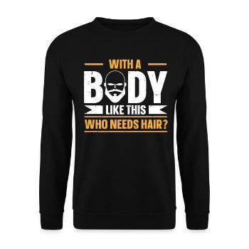 Being Bald Bald Guy With A Beard Bald Dad - Unisex Sweatshirt - black - Front - Alina (178cm) & Michal (187cm)