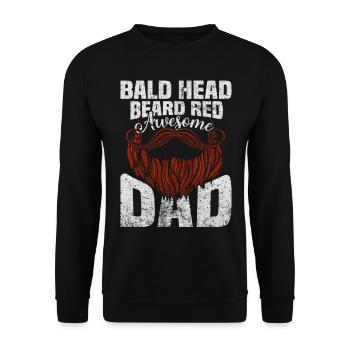 Being Bald Bald Guy With A Beard Bald Dad - Unisex Sweatshirt - black - Front - Alina (178cm) & Michal (187cm)