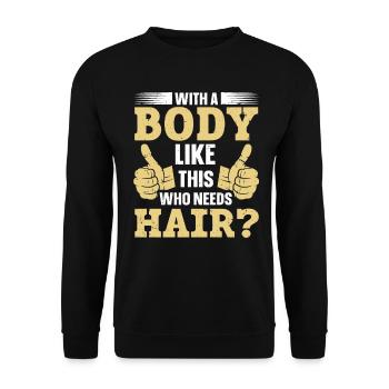 Being Bald Bald Guy With A Beard Bald Dad - Unisex Sweatshirt - black - Front - Alina (178cm) & Michal (187cm)