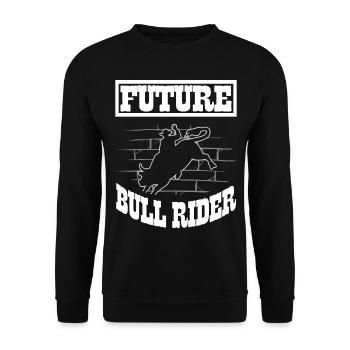 Zukünftiger Bullenreiter Bullenreiten Western - Unisex Pullover - Schwarz - Vorne - Alina (178cm) & Michal (187cm)