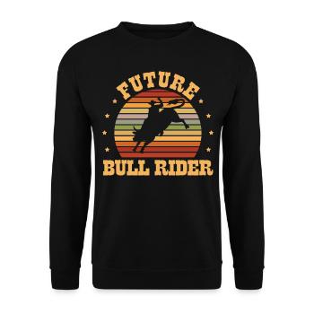 Future Bull Rider Bull Riding Western Rodeo-cowboy - Unisex Pullover - Schwarz - Vorne - Alina (178cm) & Michal (187cm)