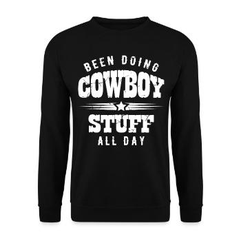 J’ai fait des trucs de cow-boy toute la journée taureau - Sweat-shirt Unisexe - noir - Devant - Alina (178cm) & Michal (187cm)