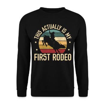 Bull Rider Bull Reiten Western Rodeo Cowboy - Unisex Pullover - Schwarz - Vorne - Alina (178cm) & Michal (187cm)