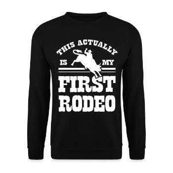 Bull Rider Bull Reiten Western Rodeo Cowboy - Unisex Pullover - Schwarz - Vorne - Alina (178cm) & Michal (187cm)