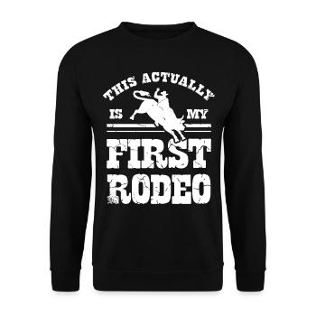 Bull Rider Bull Reiten Western Rodeo Cowboy - Unisex Pullover - Schwarz - Vorne - Alina (178cm) & Michal (187cm)