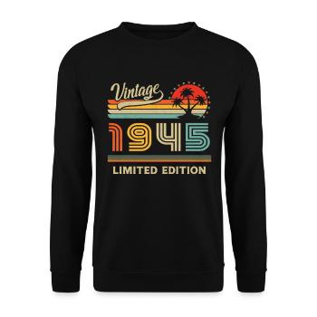 Vintage 1945 Limited Edition - Unisex Sweatshirt - black - Front - Alina (178cm) & Michal (187cm)