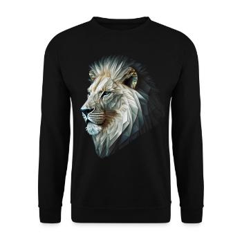 Lion Colorful Big Cat Kuns Animal Gift Africa Zoo - Unisex Sweatshirt - black - Front - Alina (178cm) & Michal (187cm)