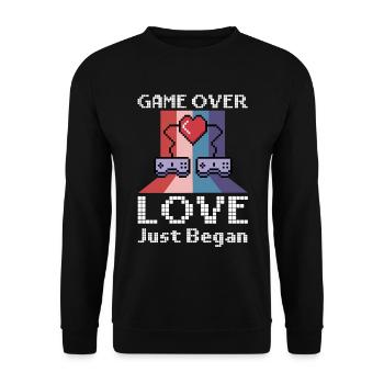 Joueur de la Saint-Valentin jouant à des couples de jeux vidéo - Sweat-shirt Unisexe - noir - Devant - Alina (178cm) & Michal (187cm)