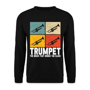Trompete Trompetenspieler - Unisex Pullover - Schwarz - Vorne - Alina (178cm) & Michal (187cm)