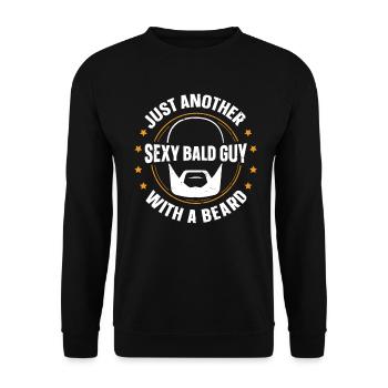 Being Bald Bald Guy With A Beard Bald Dad - Unisex Sweatshirt - black - Front - Alina (178cm) & Michal (187cm)
