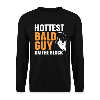 Being Bald Bald Guy With A Beard Bald Dad - Unisex Sweatshirt - black - Front - Alina (178cm) & Michal (187cm)