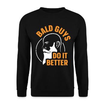 Being Bald Bald Guy With A Beard Bald Dad - Unisex Sweatshirt - black - Front - Alina (178cm) & Michal (187cm)