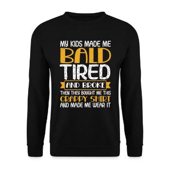 Being Bald Bald Guy With A Beard Bald Dad - Unisex Sweatshirt - black - Front - Alina (178cm) & Michal (187cm)
