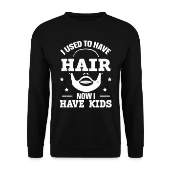 Being Bald Bald Guy With A Beard Bald Dad - Unisex Sweatshirt - black - Front - Alina (178cm) & Michal (187cm)