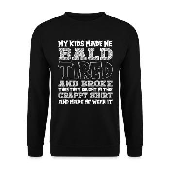 Being Bald Bald Guy With A Beard Bald Dad - Unisex Sweatshirt - black - Front - Alina (178cm) & Michal (187cm)