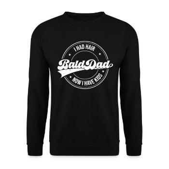 Being Bald Bald Guy With A Beard Bald Dad - Unisex Sweatshirt - black - Front - Alina (178cm) & Michal (187cm)