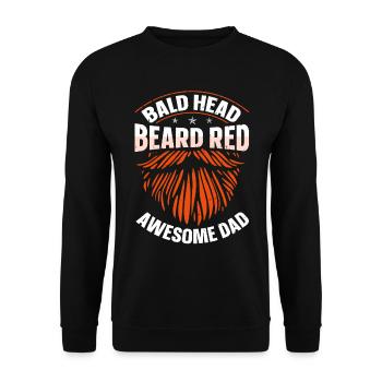 Being Bald Bald Guy With A Beard Bald Dad - Unisex Sweatshirt - black - Front - Alina (178cm) & Michal (187cm)