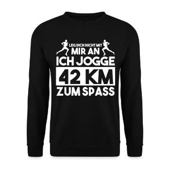 Läufer Joggen Laufen - Unisex Pullover - Schwarz - Vorne - Alina (178cm) & Michal (187cm)