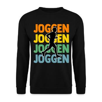 Läufer Joggen Laufen - Unisex Pullover - Schwarz - Vorne - Alina (178cm) & Michal (187cm)