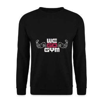Nous allons gymnastique, musculation, fitness et entraînement - Sweat-shirt Unisexe - noir - Devant - Alina (178cm) & Michal (187cm)