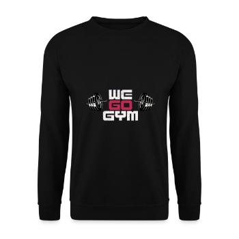 We Go Gym, Bodybuilding, Fitness & Workout - Unisex Pullover - Schwarz - Vorne - Alina (178cm) & Michal (187cm)