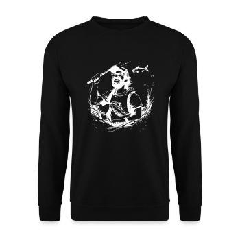 Pêche à la ligne - Sweat-shirt Unisexe - noir - Devant - Alina (178cm) & Michal (187cm)