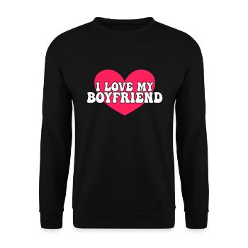 J’aime mon petit ami - Sweat-shirt Unisexe - noir - Devant - Alina (178cm) & Michal (187cm)