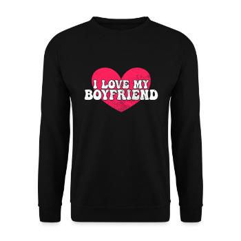 J’aime mon petit ami - Sweat-shirt Unisexe - noir - Devant - Alina (178cm) & Michal (187cm)