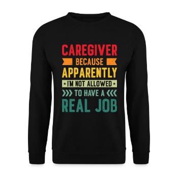Caregiver Nurse Nursing Caregiving - Unisex Sweatshirt - black - Front - Alina (178cm) & Michal (187cm)