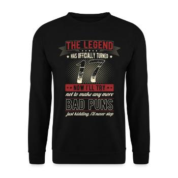 The legend officially 17 years 17th birthday - Unisex Sweatshirt - black - Front - Alina (178cm) & Michal (187cm)