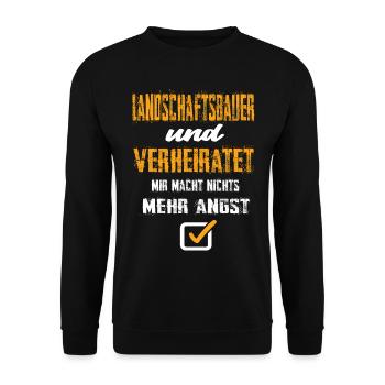 Landschaftsbauer und Verheiratet - Unisex Pullover - Schwarz - Vorne - Alina (178cm) & Michal (187cm)