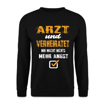 Arzt und Verheiratet - Unisex Pullover - Schwarz - Vorne - Alina (178cm) & Michal (187cm)