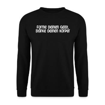 Pilates - Forme deinen Geist, stärke deinen - Unisex Pullover - Schwarz - Vorne - Alina (178cm) & Michal (187cm)