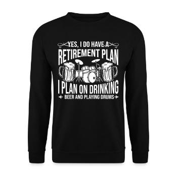 Retraite Je prévois de boire de la bière et de jouer au dru - Sweat-shirt Unisexe - noir - Devant - Alina (178cm) & Michal (187cm)