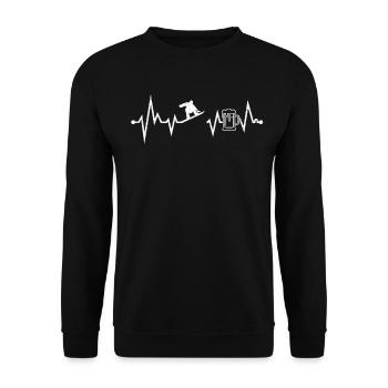 Snowboarding Snowboarder Heartbeat - Unisex Sweatshirt - black - Front - Alina (178cm) & Michal (187cm)