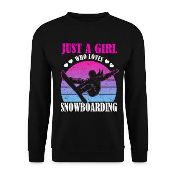 Snowboarder Girl - Just A Girl Who Loves Snowboard - Unisex Sweatshirt - black - Front - Alina (178cm) & Michal (187cm)