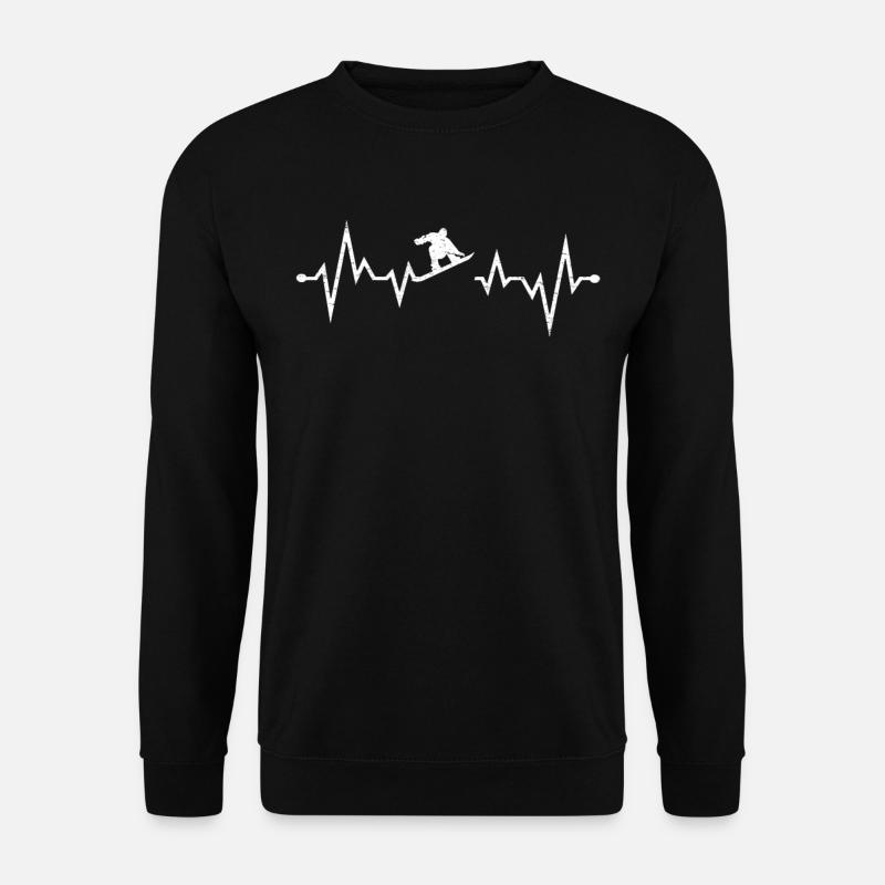Snowboarding Snowboarder Heartbeat Snowboarder - Unisex Sweatshirt - black